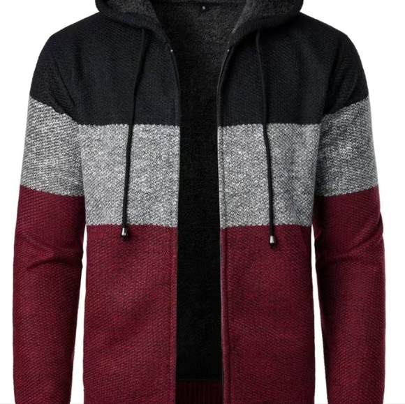 Men's Knit Cardigan Hooded Jacket - Picture 6 of 9